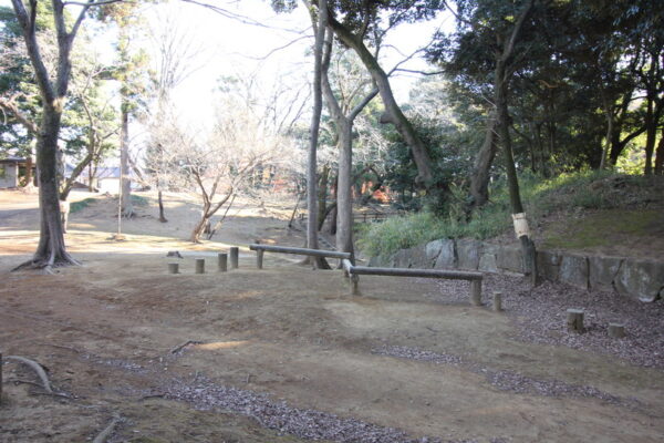 里見公園のお休み処おおたの前の広場の遊具
